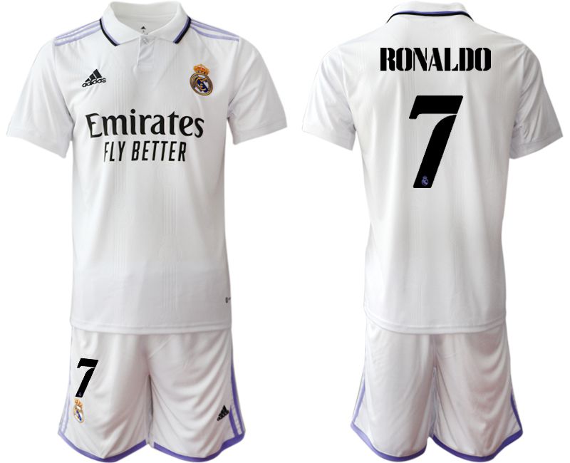 Men 2022-2023 Club Real Madrid home white 7 Soccer Jersey2
